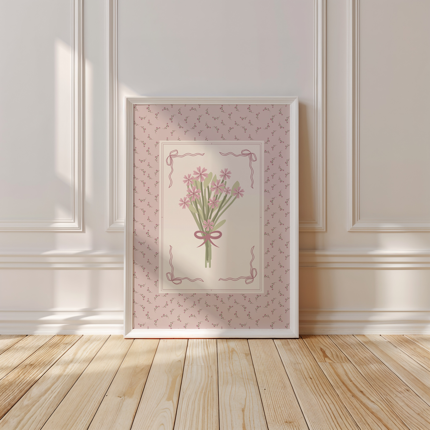 Vintage Floral Bouquet Print for Girls Nursery