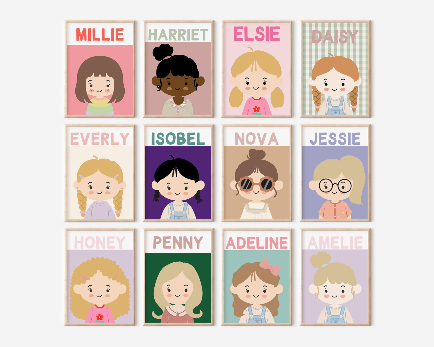Fully Customisable Girls Portrait Print