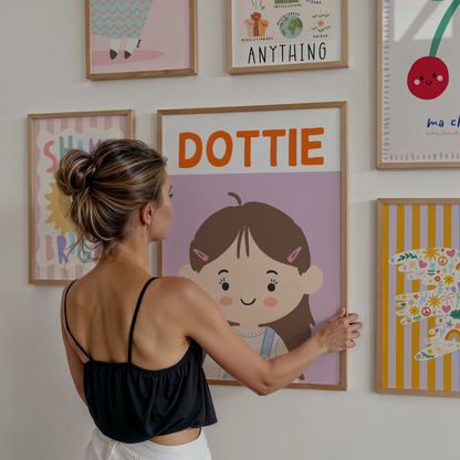 Fully Customisable Girls Portrait Print