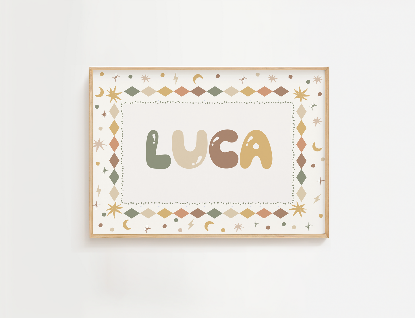 Vintage Earth Personalised Name Print