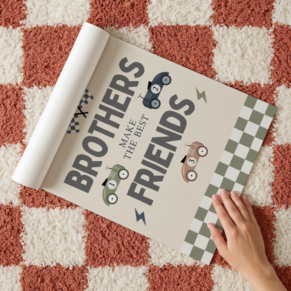 "Brothers Make The Best Friends" Race Car Print