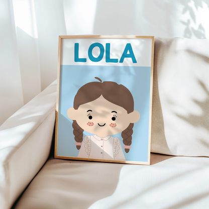 Fully Customisable Girls Portrait Print