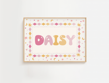 Blush Buttercup Personalised Name Print