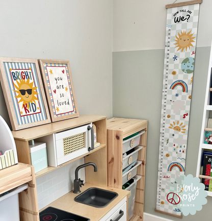 Personalised Sunshine Height Chart Print -  Green