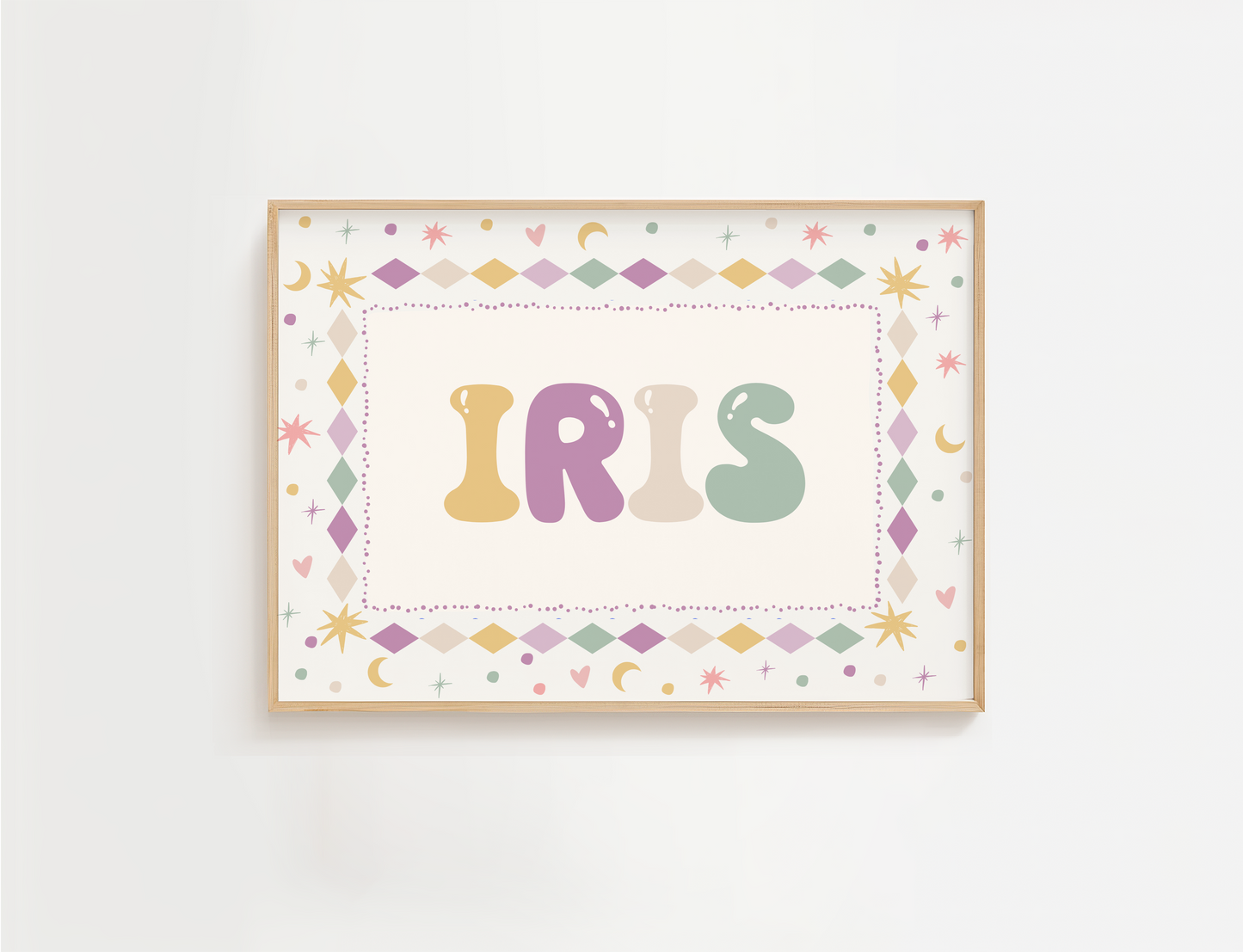 Pastel Meadow Personalised Name Print