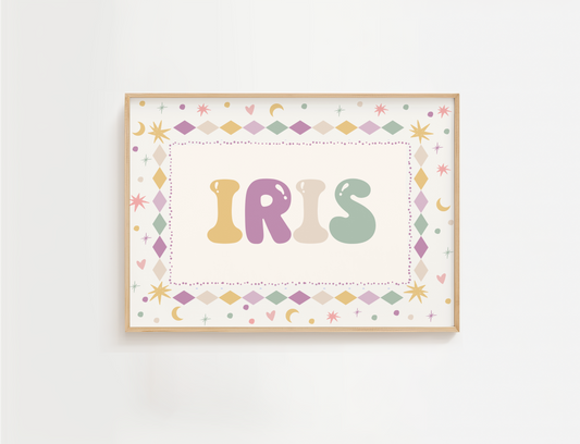 Pastel Meadow Personalised Name Print