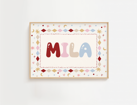 Cherry Skies Personalised Name Print