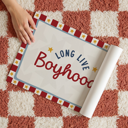Long Live Boyhood Stars Print - Red