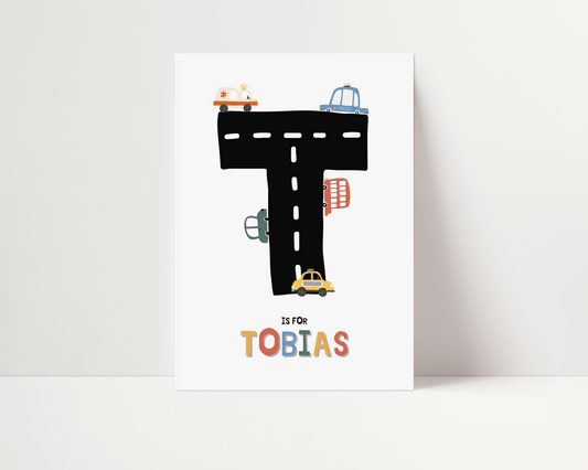 On The Road Personalised Transport Art Print