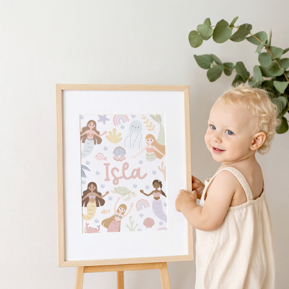 Personalised Pastel Mermaid Print