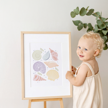 Dreamy Pastel Mermaid Shells Print