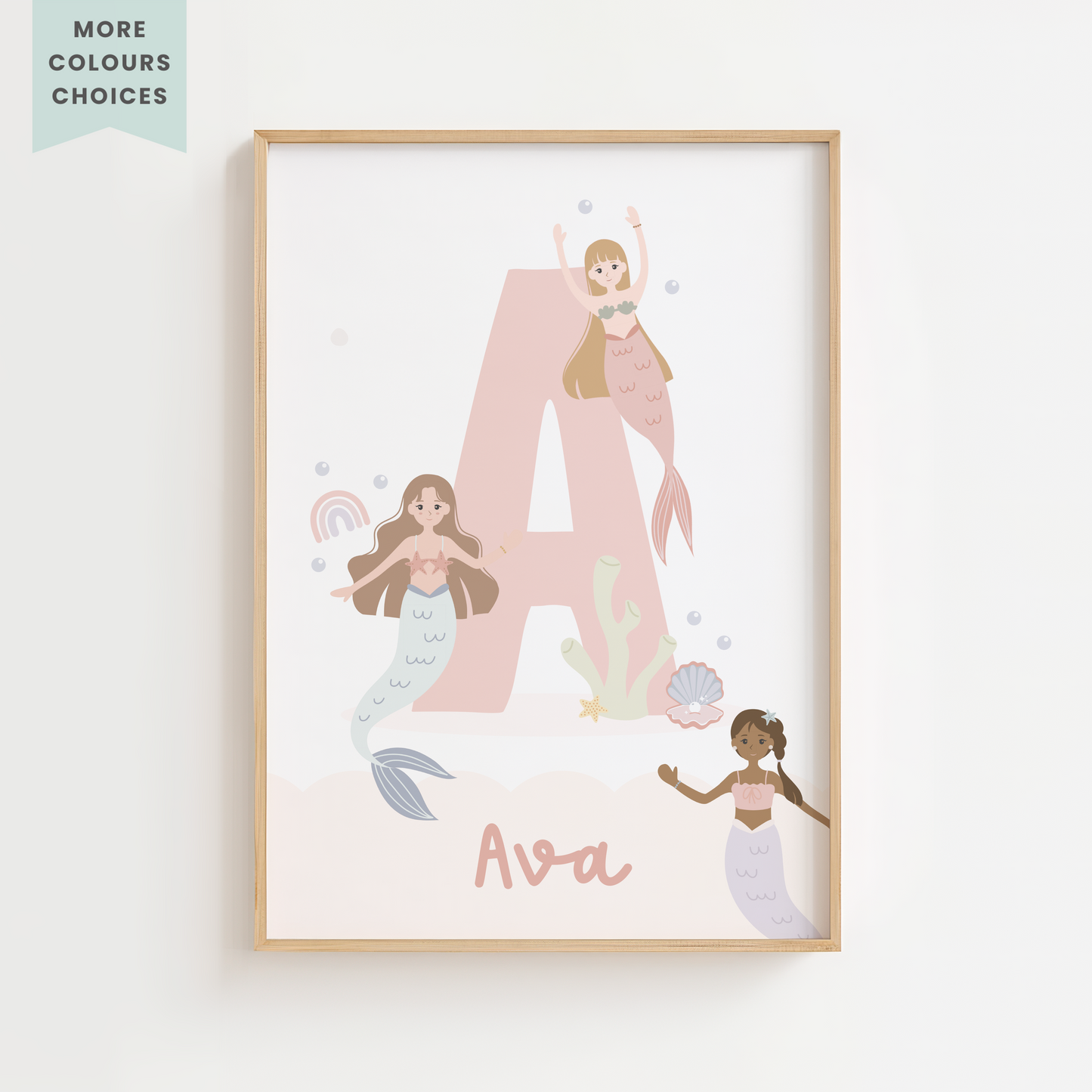 Personalised Pastel Mermaid Print