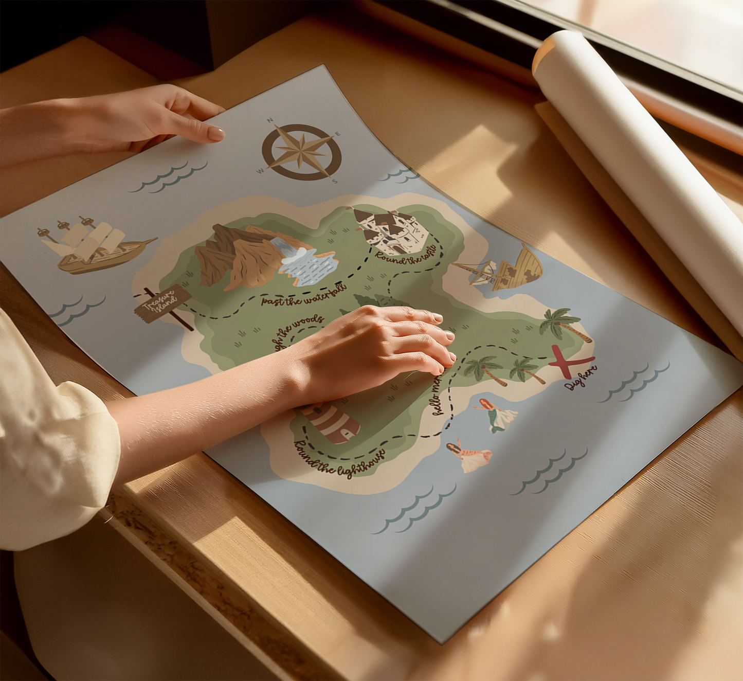 Pirate Treasure Map Print
