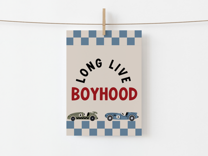 Long Live Boyhood Race Car Print