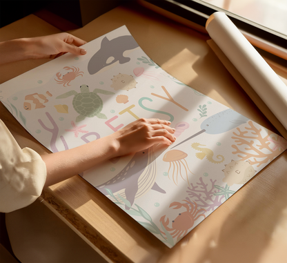 Personalised Ocean Name Print - Pastel