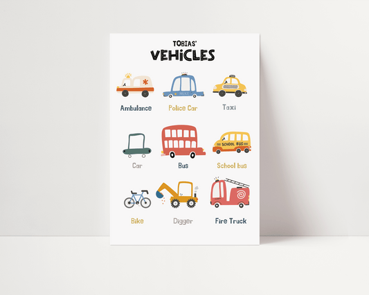 On The Road Types Of Transport Art Print