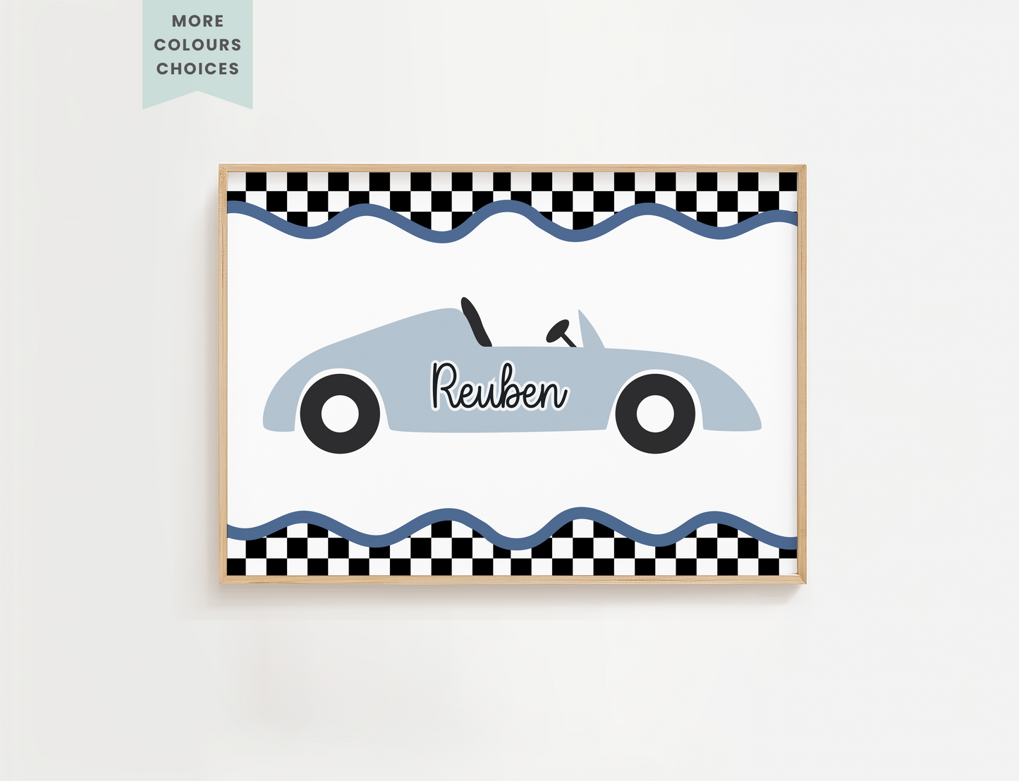 Personalised Retro Race Car Print