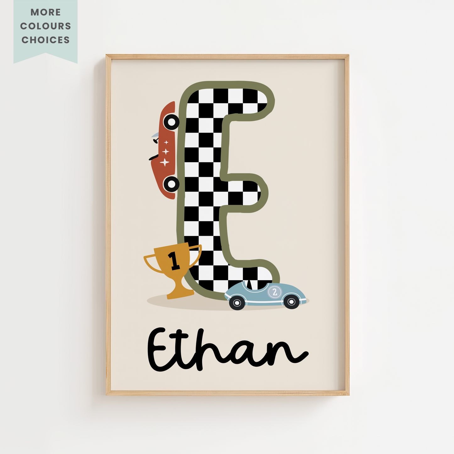 Personalised Retro Racer Print
