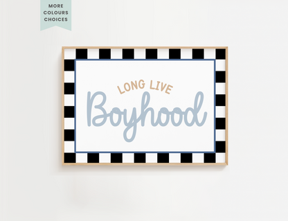 Long Live Boyhood Retro Race Car Print