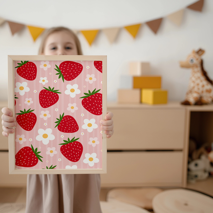 Strawberries & Daisies Print