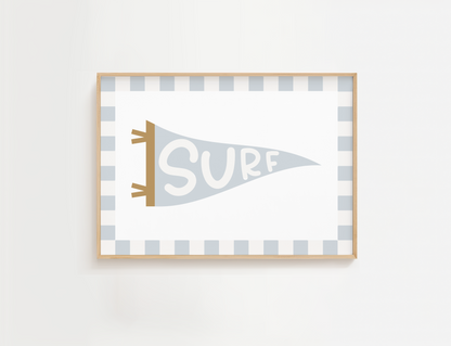 Personalised Pennant Flag Print - Surf Collection
