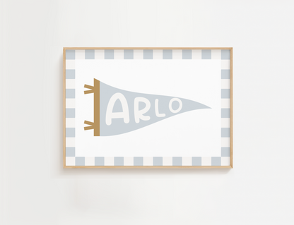 Personalised Pennant Flag Print - Surf Collection
